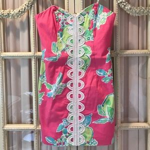 Lilly Pulitzer Pink & Green Strapless Dress 🌷